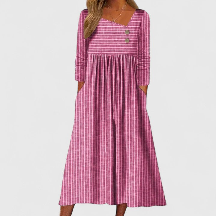 Cleomarie | Elegant Midi Dress – Pink | The Bellemont Sisters Australia