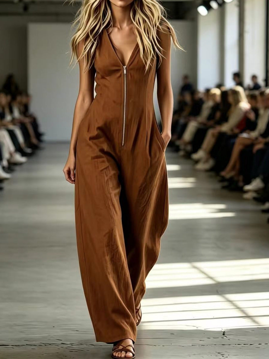 Isla | Wide-Leg Jumpsuit – Caramel | The Bellemont Sisters Australia