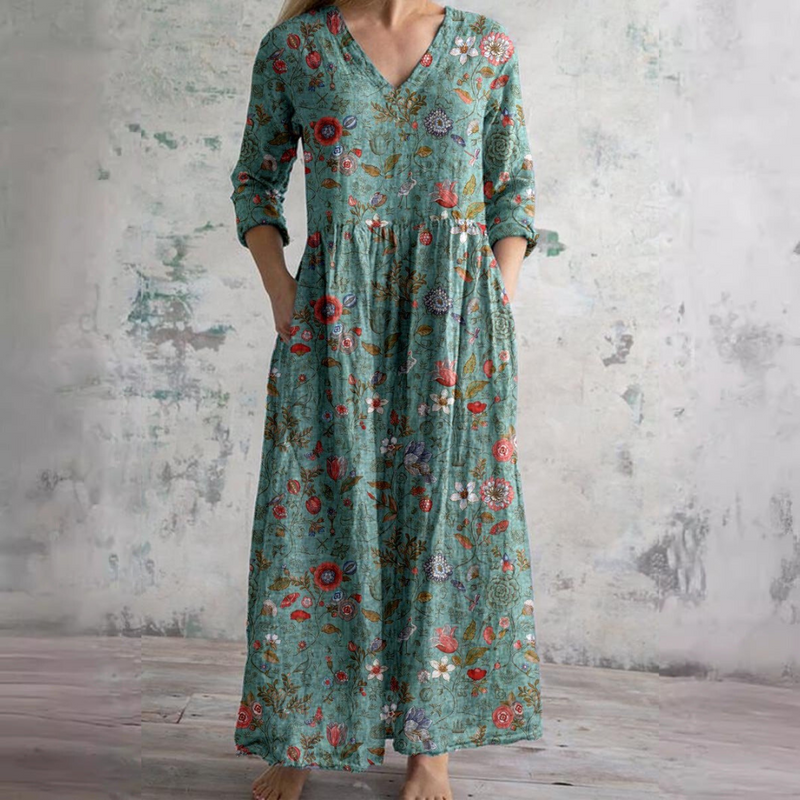 Olivia™ | Floral Summer Dress – Green | The Bellemont Sisters Australia