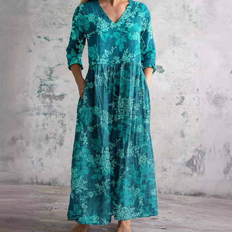 Marie™ | Floral Summer Dress – Blue | The Bellemont Sisters Australia