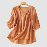 Loraine™ Elegant breathable blouse – Orange | The Bellemont Sisters Australia