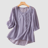Loraine™ Elegant breathable blouse – Purple | The Bellemont Sisters Australia
