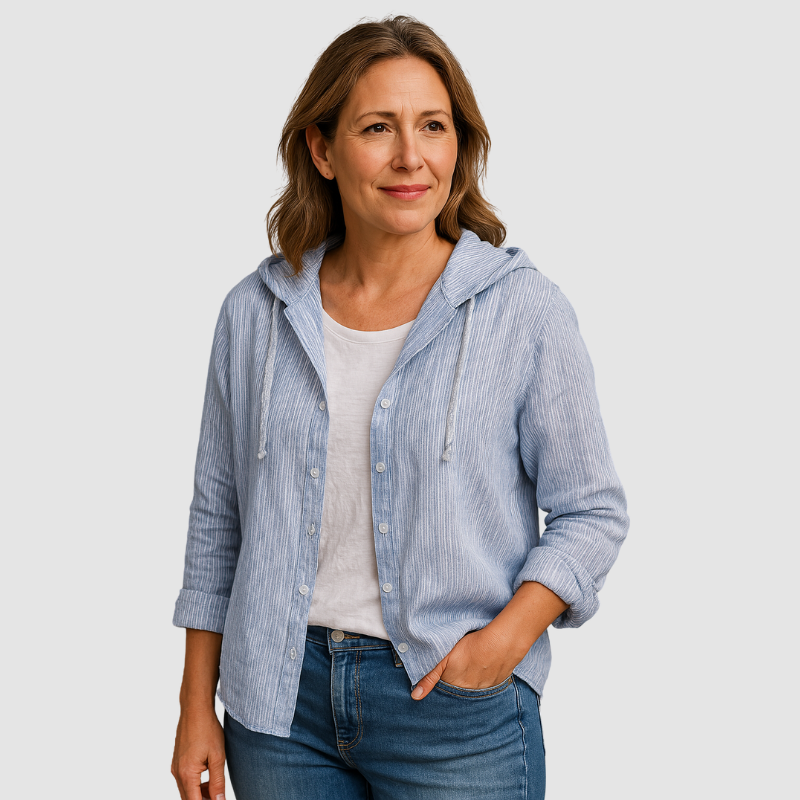 Emelie™ Breathable hooded blouse | The Bellemont Sisters Australia