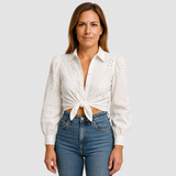 Lisa™ Elegant breathable Blouse – White | The Bellemont Sisters Australia