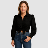 Lisa™ Elegant breathable Blouse – Black | The Bellemont Sisters Australia