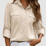 Celest™ Elegant pocket blouse – Apricot | The Bellemont Sisters Australia