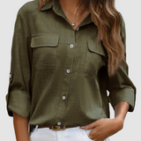 Celest™ Elegant pocket blouse – Green | The Bellemont Sisters Australia