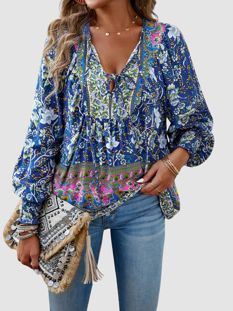 Audry™ Elegant Blouse – Blue | The Bellemont Sisters Australia