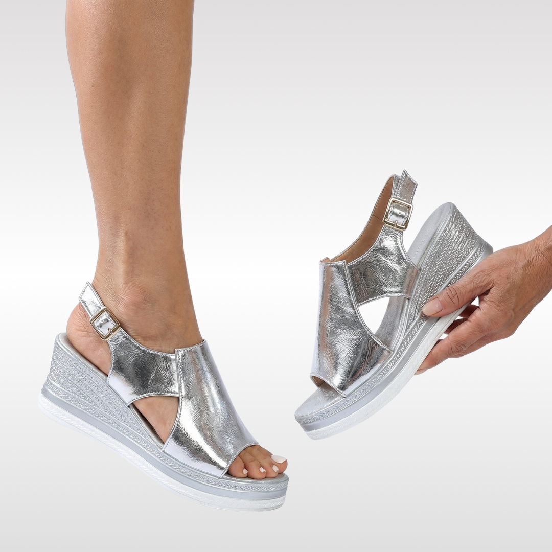 VERONICA | COMFORT SANDALS – Silver | The Bellemont Sisters Australia