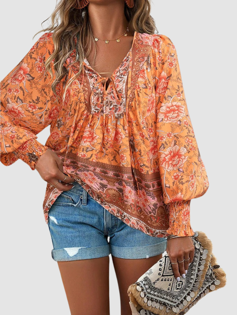 Audry™ Elegant Blouse – Orange | The Bellemont Sisters Australia