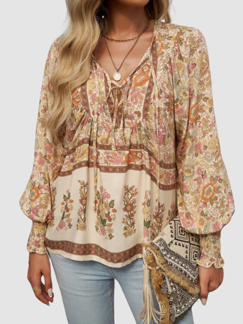 Audry™ Elegant Blouse – Apricot | The Bellemont Sisters Australia