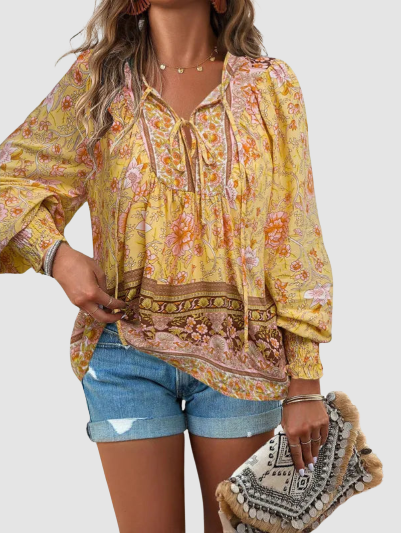 Audry™ Elegant Blouse – Yellow | The Bellemont Sisters Australia