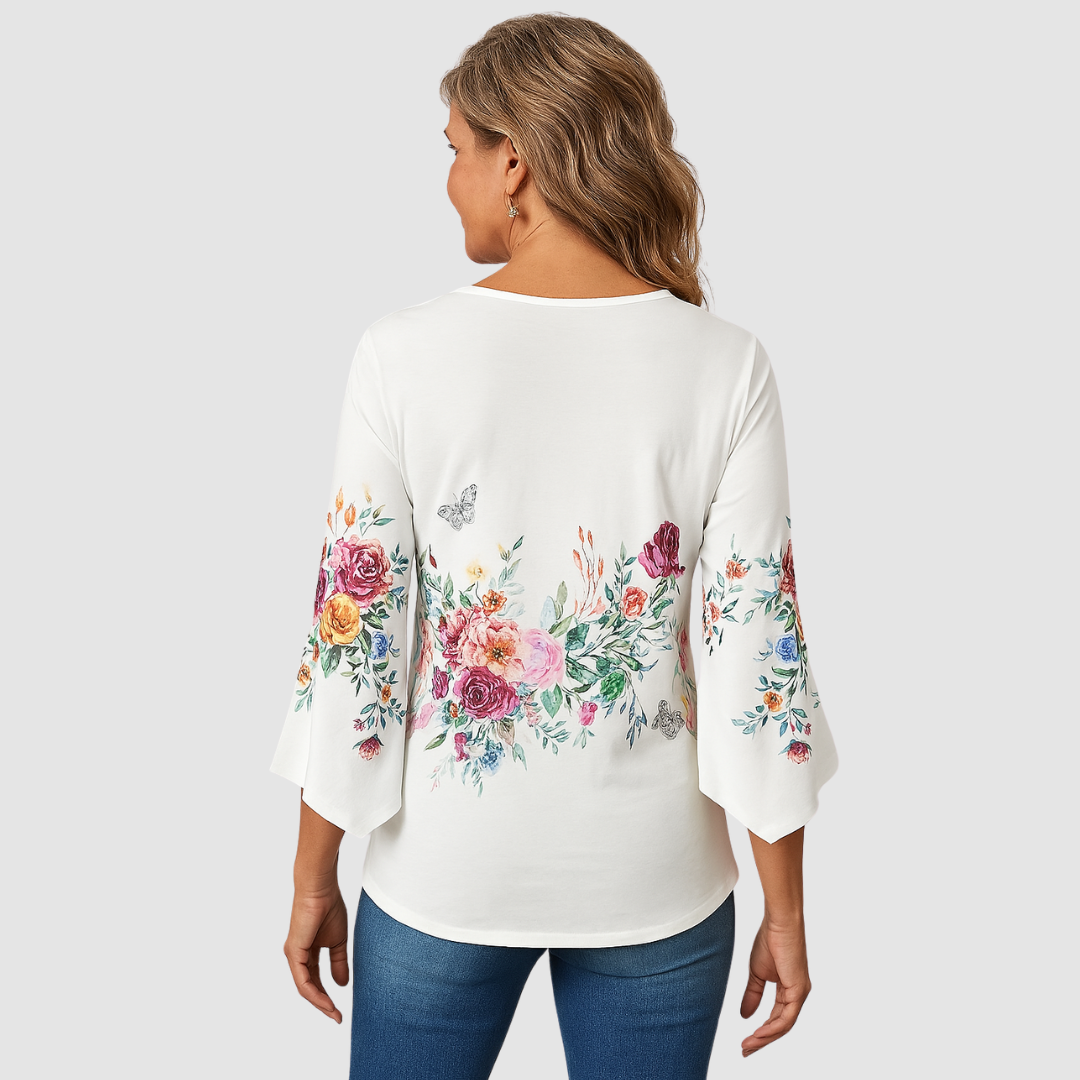 Eva™ Timeless breathable floral blouse | The Bellemont Sisters Australia