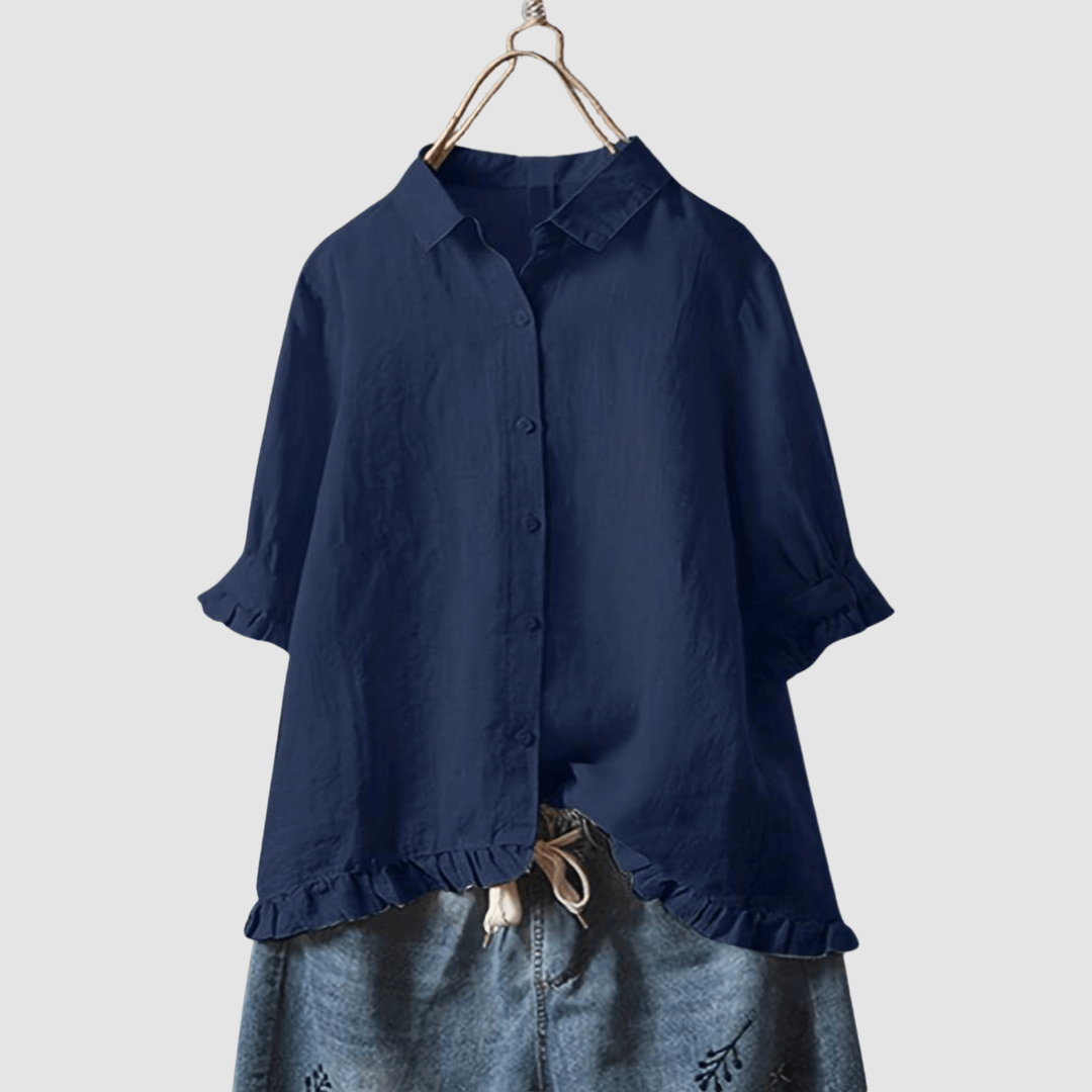 Mira™ Timeless Breathable blouse – Navy Blue | The Bellemont Sisters Australia