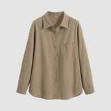 Noemi™ Soft classic pocket blouse – Sand | The Bellemont Sisters Australia