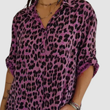 Casey™ Stylish Leopard Print Blouse – Purple | The Bellemont Sisters Australia