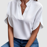Elain™ Draped Blouse – White | The Bellemont Sisters Australia