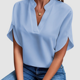 Elain™ Draped Blouse – Blue | The Bellemont Sisters Australia