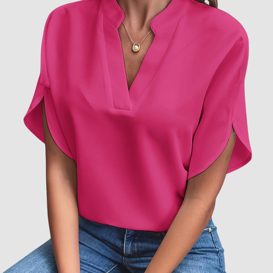 Elain™ Draped Blouse – Pink | The Bellemont Sisters Australia
