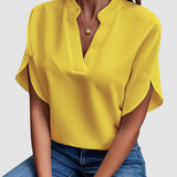 Elain™ Draped Blouse – Yellow | The Bellemont Sisters Australia