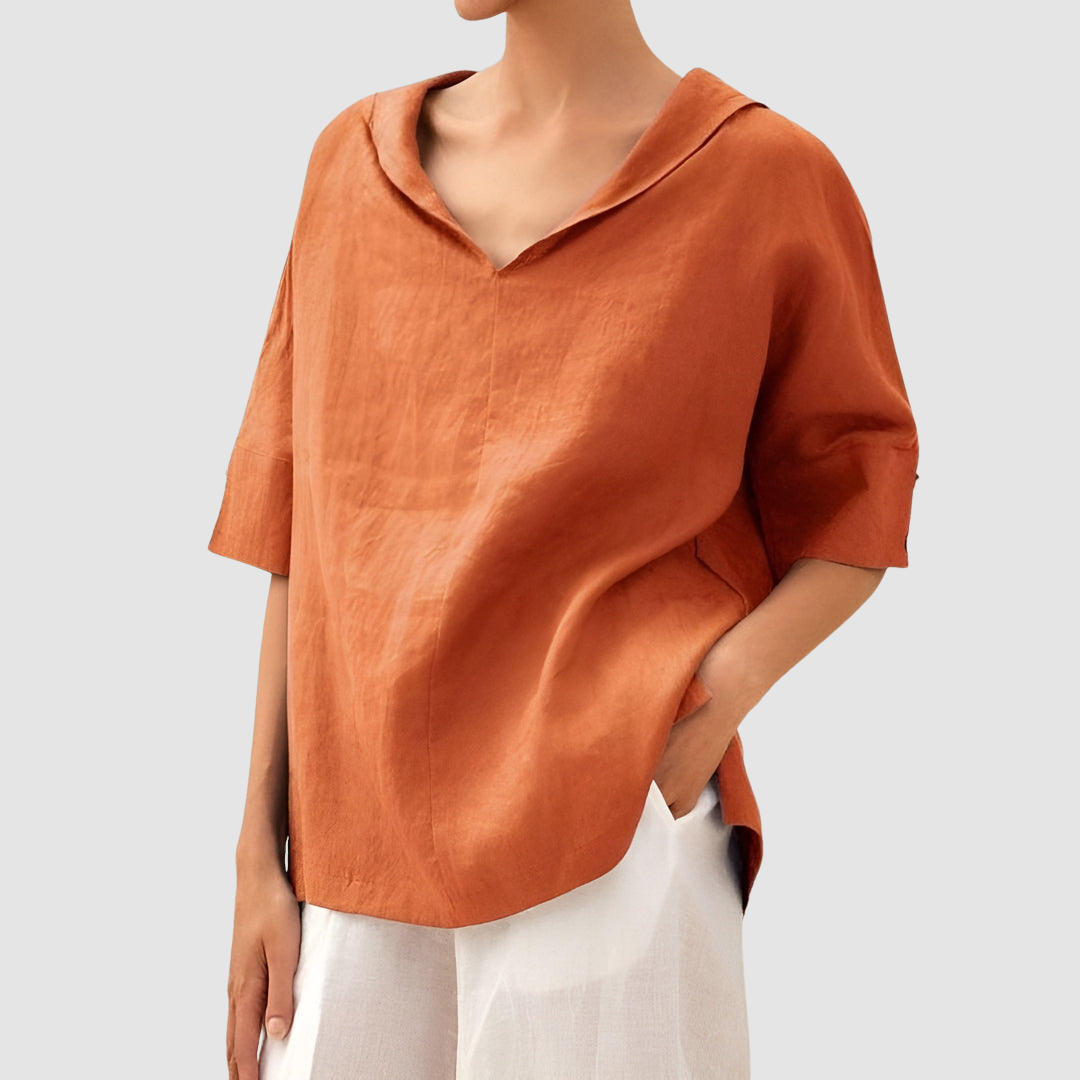 Rosa™ Elegant Timeless Blouse – Orange | The Bellemont Sisters Australia