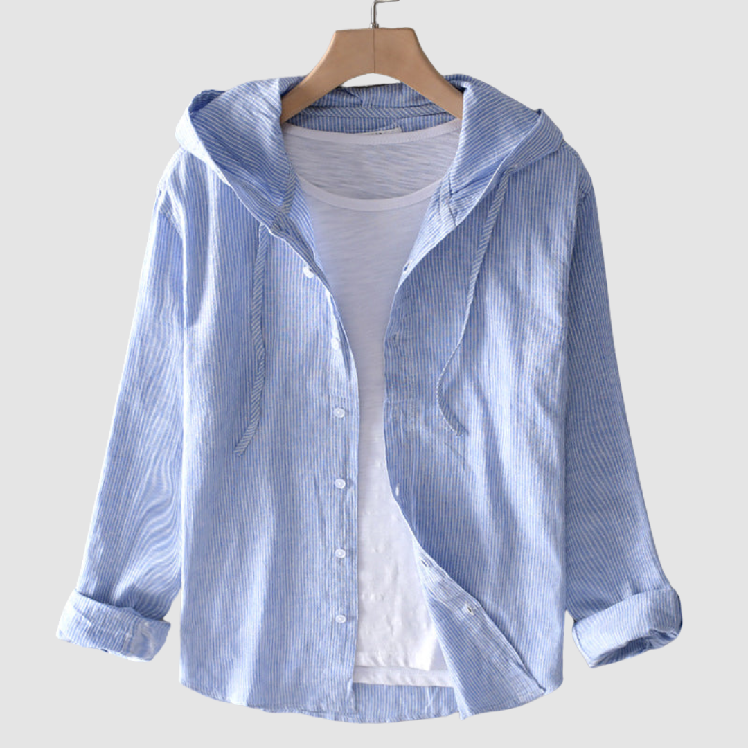 Emelie™ Breathable hooded blouse – Blue | The Bellemont Sisters Australia