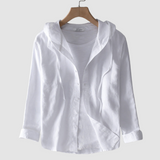 Emelie™ Breathable hooded blouse – White | The Bellemont Sisters Australia