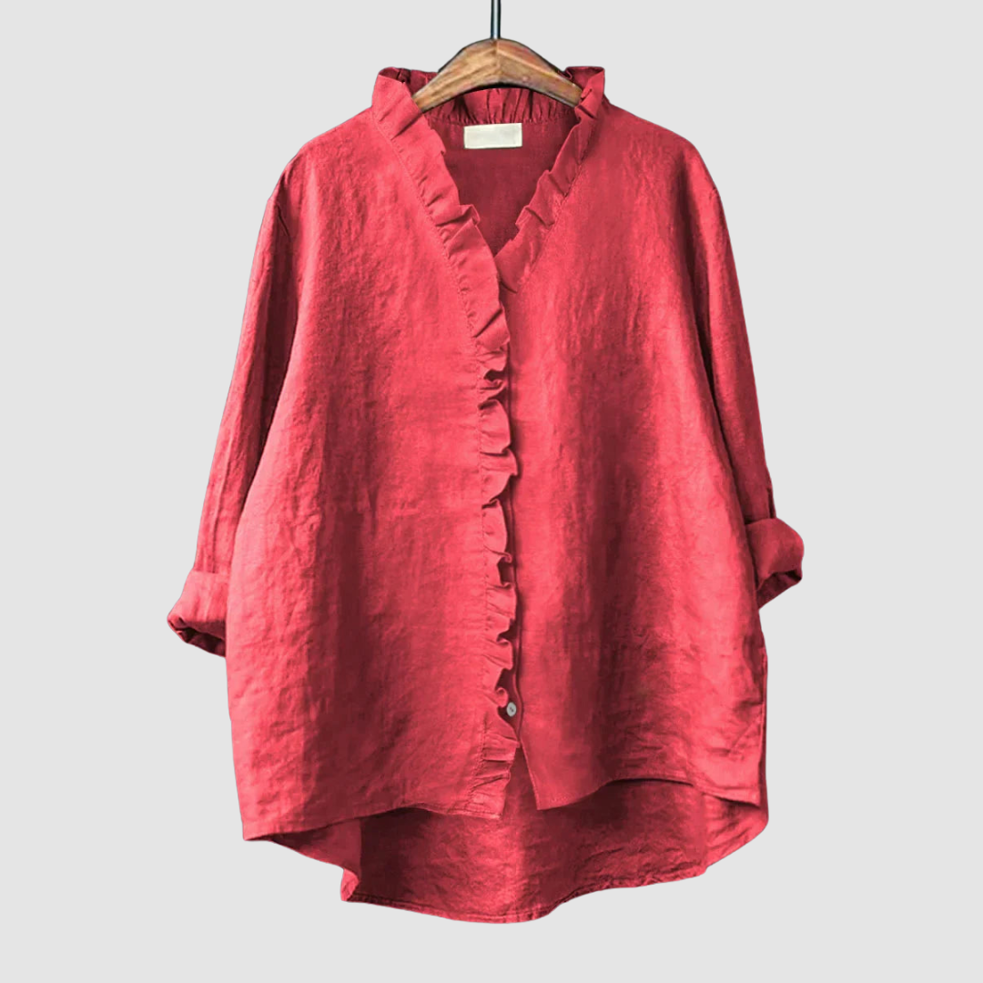 Amélie™ Timeless Breathable blouse – Red | The Bellemont Sisters Australia