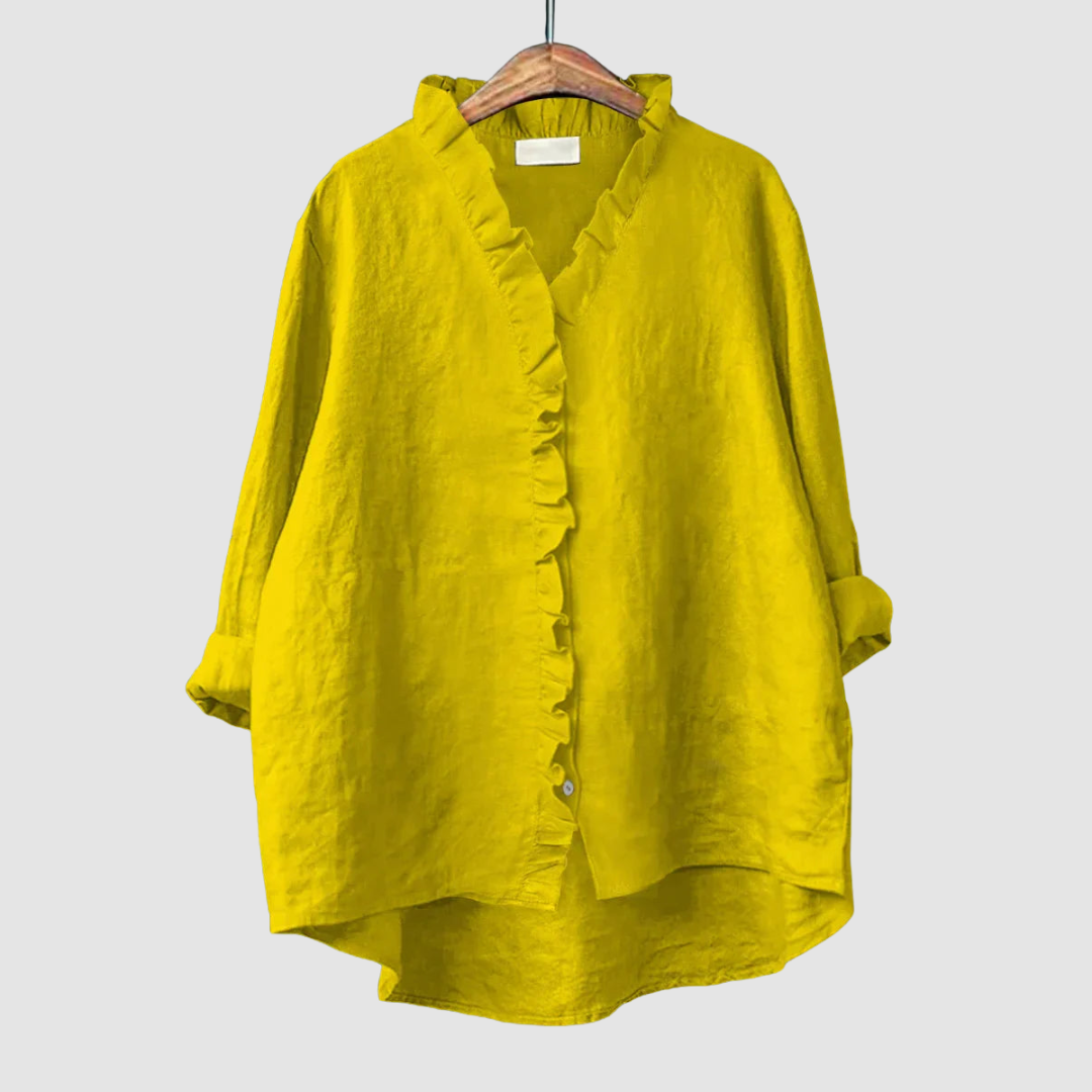 Amélie™ Timeless Breathable blouse – Yellow | The Bellemont Sisters Australia
