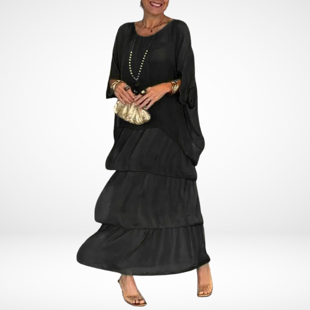 Hylda™ Artistic Loose Maxi Dress – Black | The Bellemont Sisters Australia