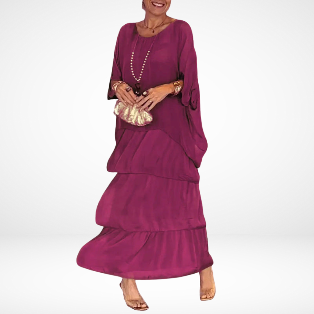 Hylda™ Artistic Loose Maxi Dress – Pink | The Bellemont Sisters Australia