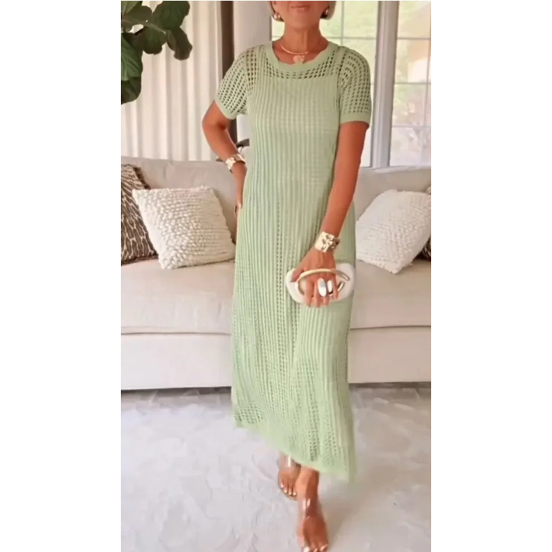 Bethany™ Cut-Out Long Maxi Dress + Free Inner Dress – Light Green | The Bellemont Sisters Australia