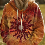 Adriana™ | Bohemian Multicolor Patchwork Hoodie – Sunset Orange | The Bellemont Sisters Australia