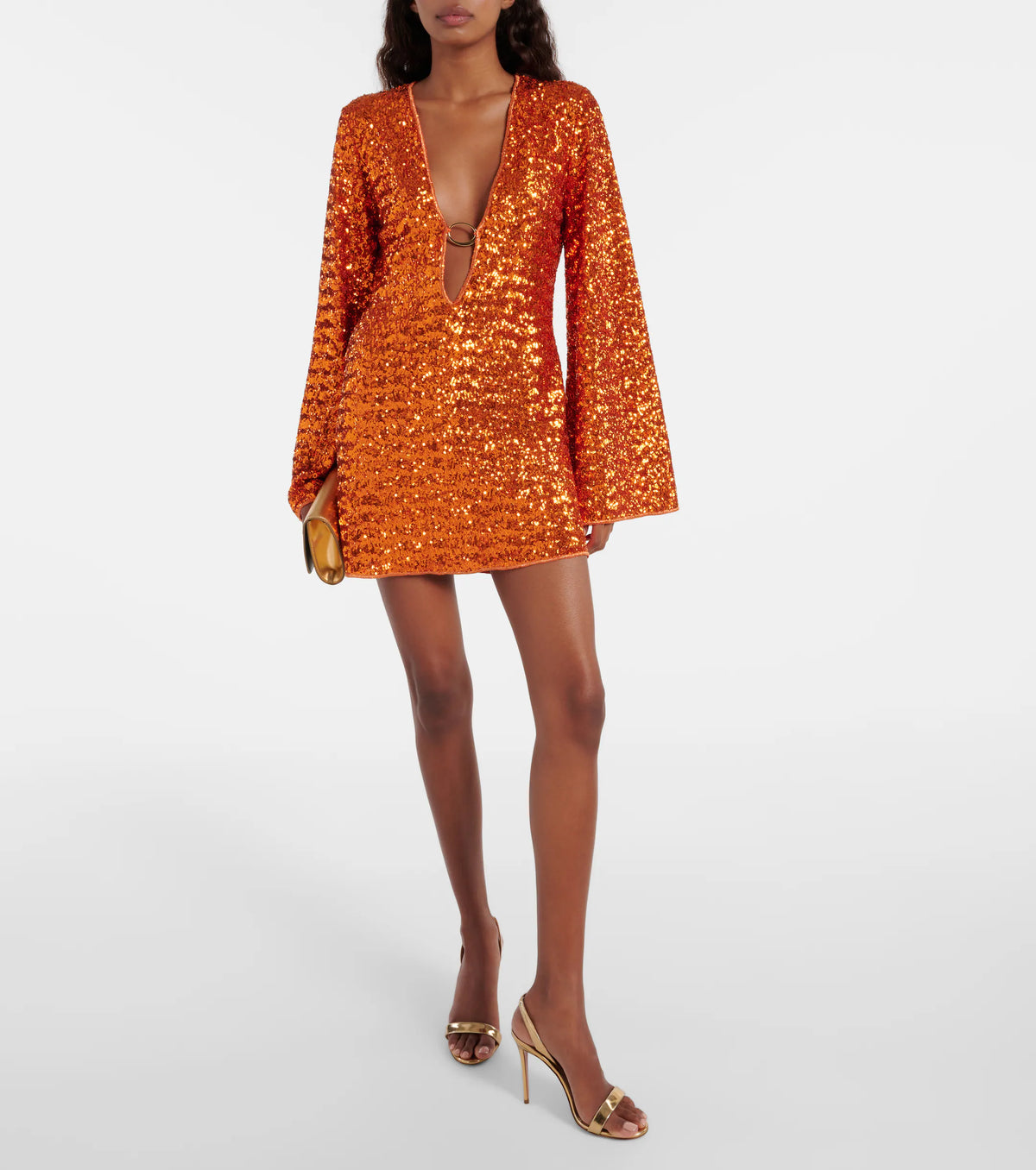 Jocelyn | Women's Casual Sparkle Homecoming Dress – Orange | The Bellemont Sisters Australia