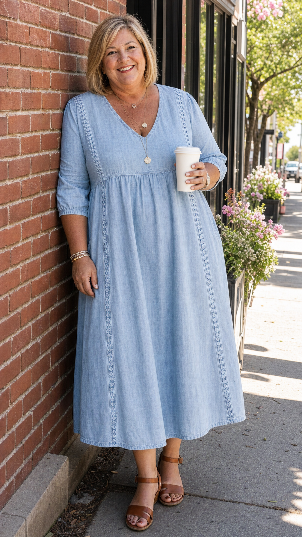 Antonia - 3/4 Sleeve A Line Maxi Dress | The Bellemont Sisters Australia