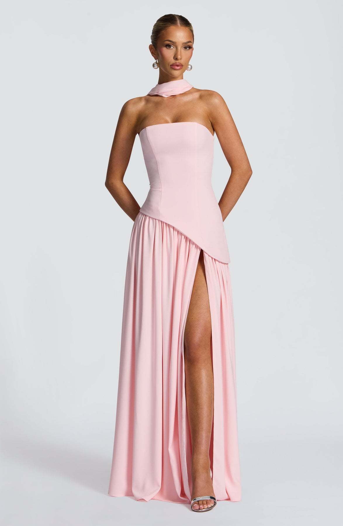 Valentina - Backless Split Dress – Pink | The Bellemont Sisters Australia