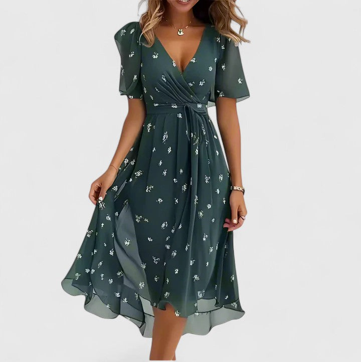 Madison | Elegant Short Dress – Green | The Bellemont Sisters Australia