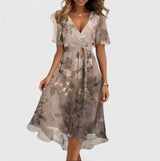 Madison | Elegant Short Dress – Light Brown | The Bellemont Sisters Australia
