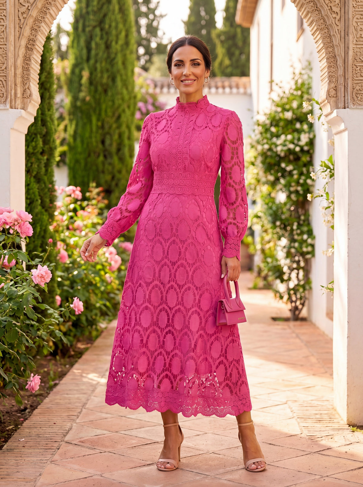 Carmona | Long Sleeve Turtleneck Dress – Pink | The Bellemont Sisters Australia