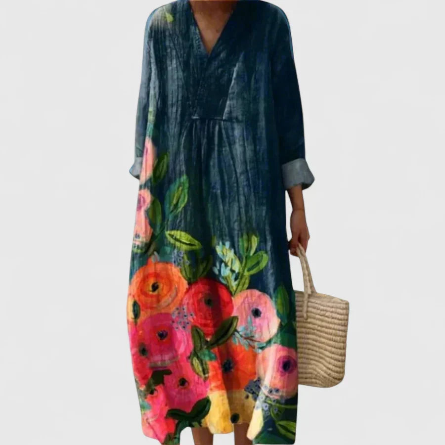 Taylynnne | Elegant Maxi Dress – Ocean Blue Floral | The Bellemont Sisters Australia