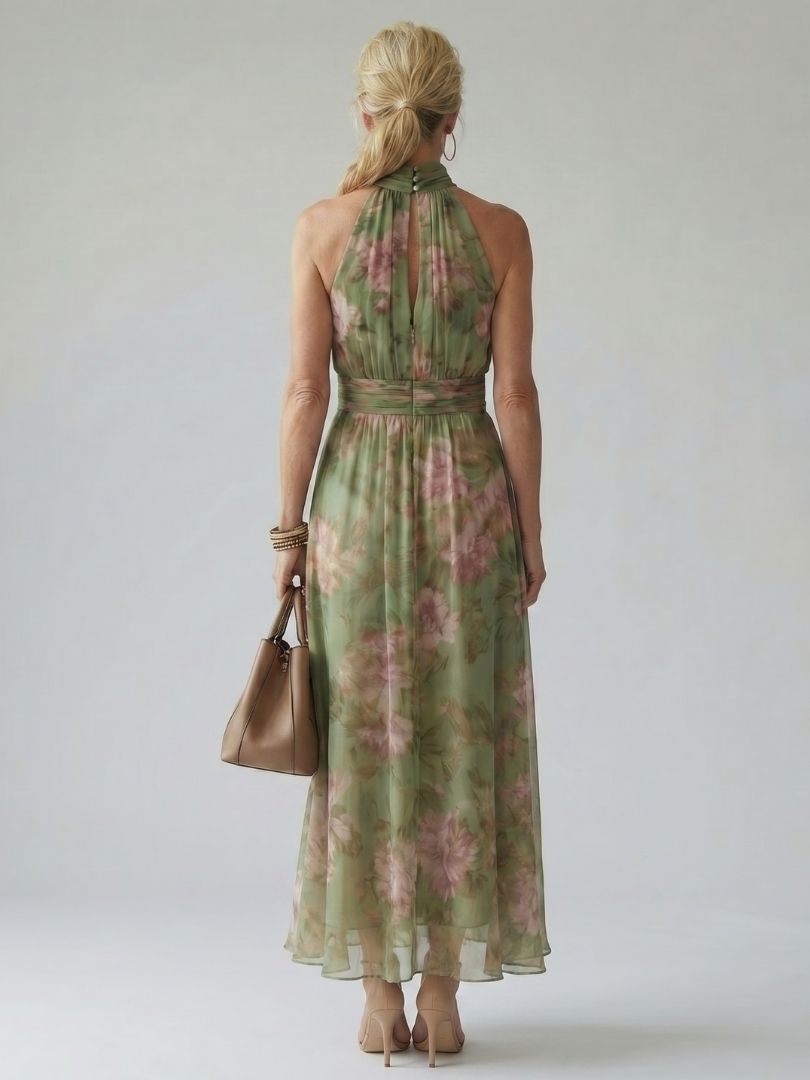 Mirelle | Gathered Halter Midi Dress | The Bellemont Sisters Australia