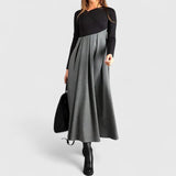 Revaline | Elegant Dress – Black Gray | The Bellemont Sisters Australia