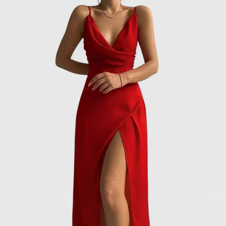 Thaliora | Elegant Dress – Red | The Bellemont Sisters Australia