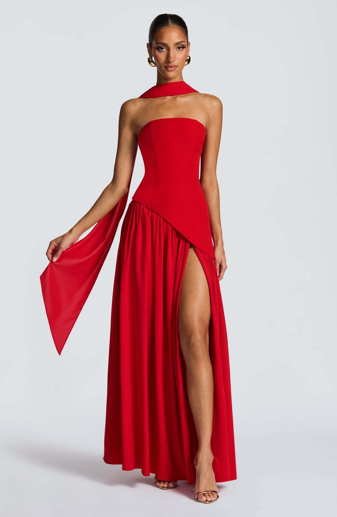 Valentina - Backless Split Dress – Red | The Bellemont Sisters Australia