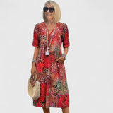 Isolde | Stylish Midi Dress – Red | The Bellemont Sisters Australia