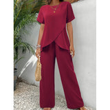 Lorrina™ Elegant Soft Two-Piece Set – Red | The Bellemont Sisters Australia