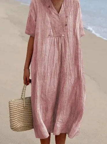 Silvana™ | Relaxed Textured Maxi Dress – Pink | The Bellemont Sisters Australia