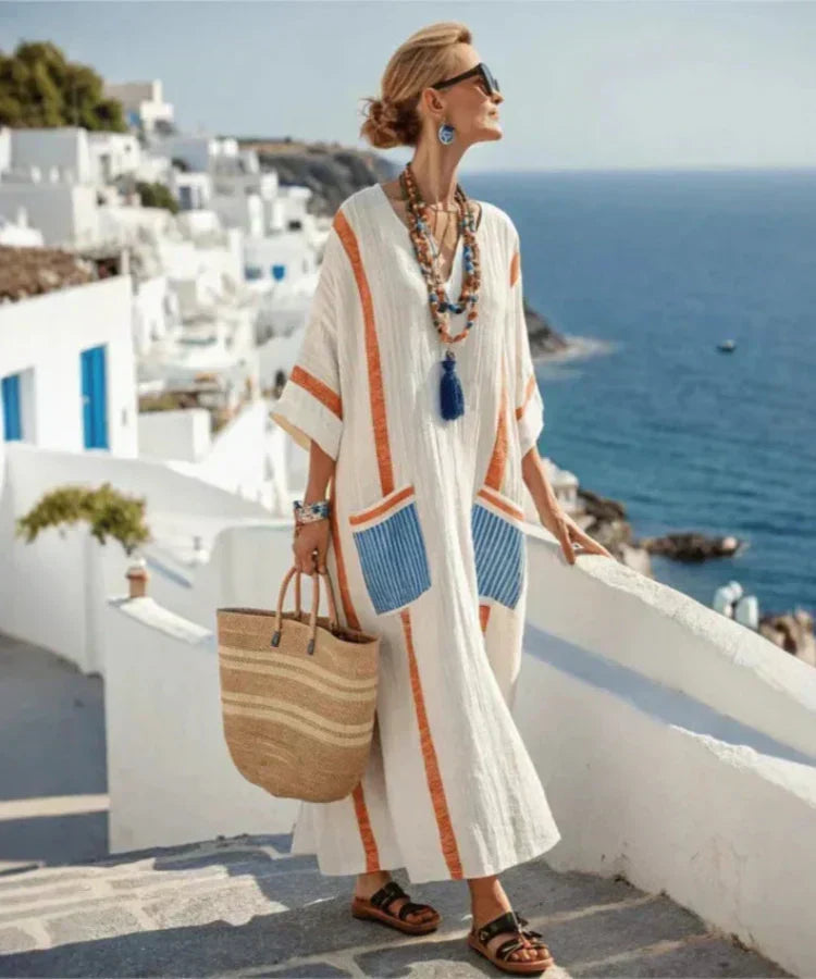 Vera™ Coastal flow Dress – Orange | The Bellemont Sisters Australia