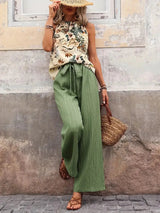 Antonette™ Elegant Sleeveless Two-Piece Set – Green | The Bellemont Sisters Australia
