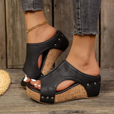 Lumi - Stud Wedges – Black | The Bellemont Sisters Australia